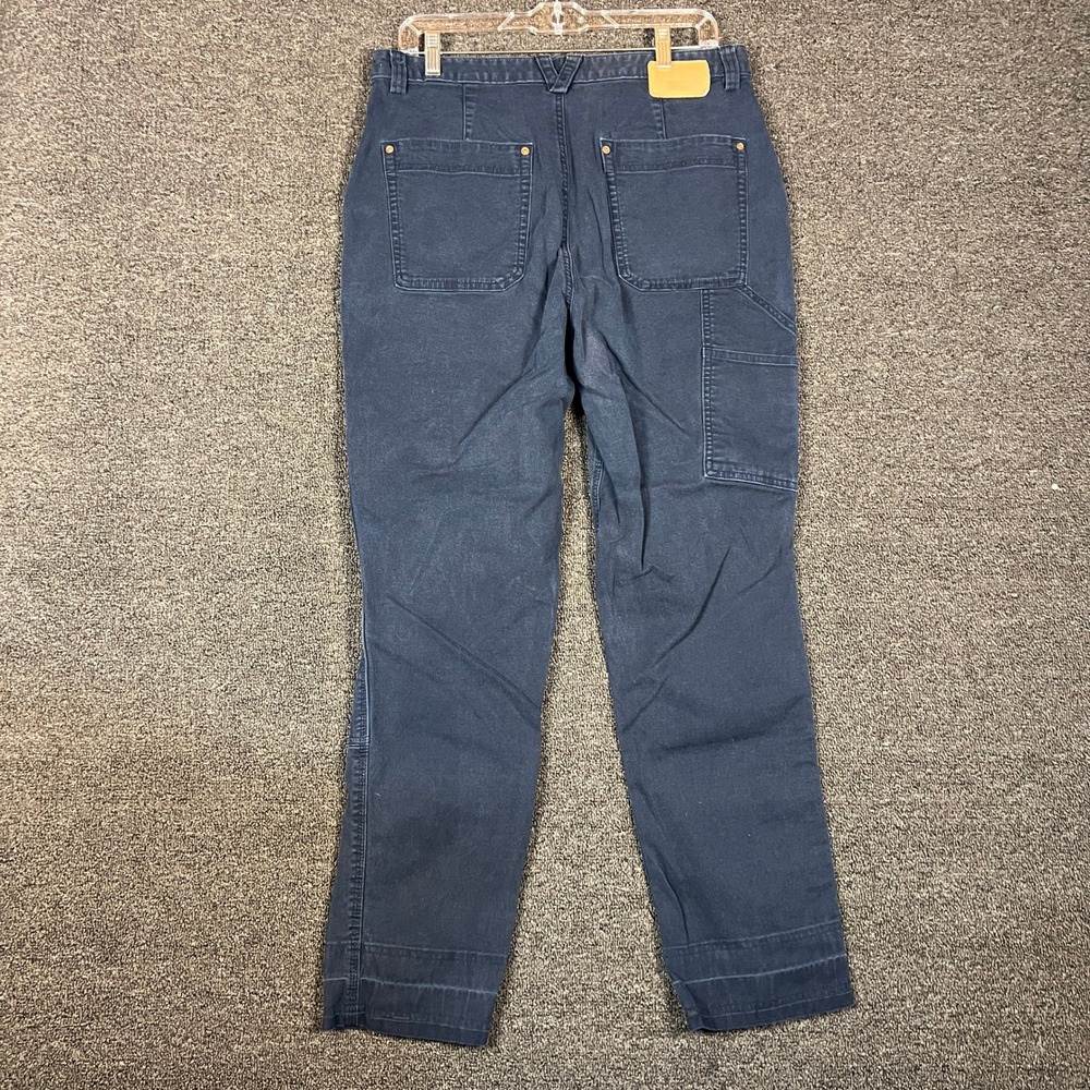 Duluth Trading Co Womens 14x29 Double Front Work Pants Navy Blue Canvas Utility - Picture 2 of 9